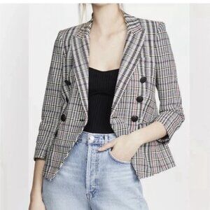 Veronica Beard Empire Dickey Houndstooth Plaid Jacket Blazer Size 6